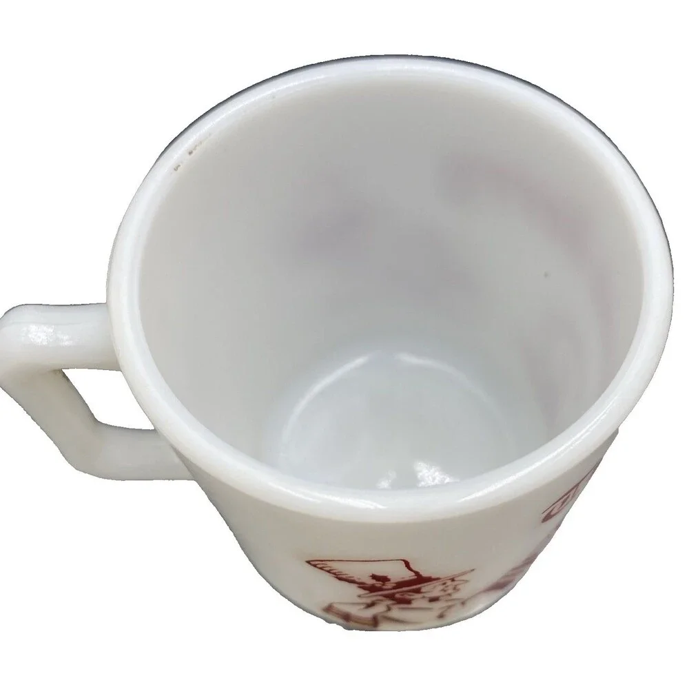 Hazel Atlas Tom  Jerry Mug Milk Glass Vintage Holiday Eggnog Cup Christmas Decor